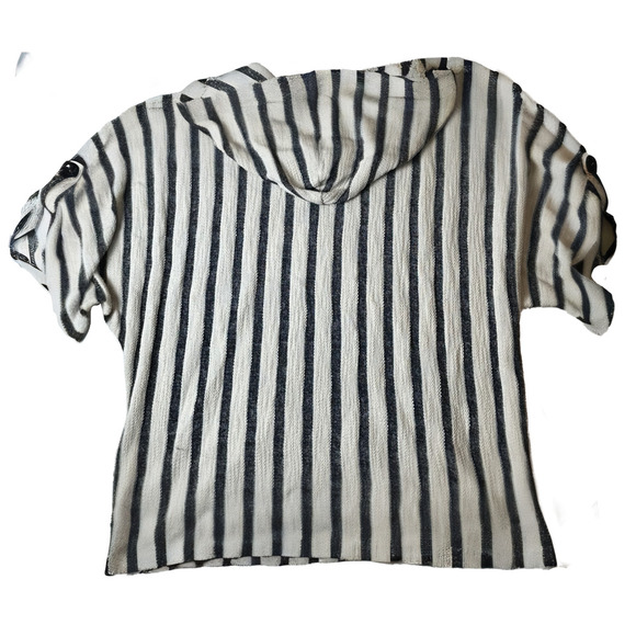 PerSeption Concept Blue & White Short Sleeve Hoodie with Front Pocket size XL - Picture 2 of 5